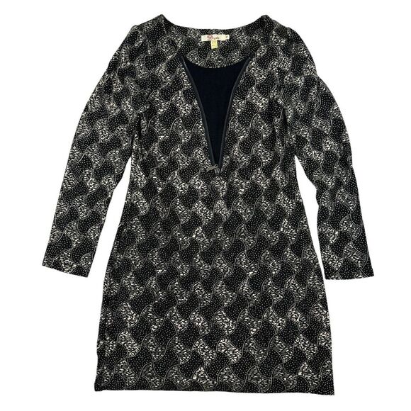 Aryeh Geometric Polka Dot Knit L/S Sweater Dress Acrylic Nylon Zip Neck Size S - Picture 1 of 9